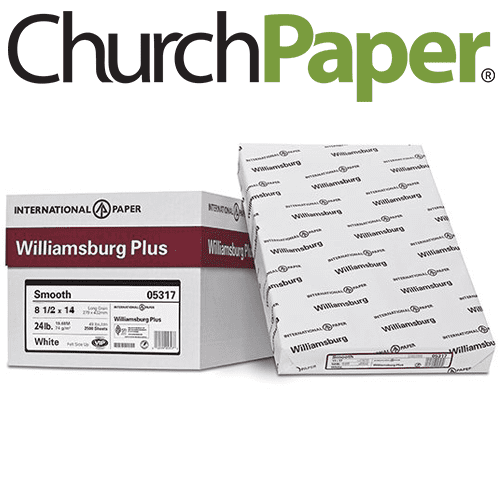 Williamsburg Perforated 8.5 x 14 24/60 White Paper 500 Sheets/Ream